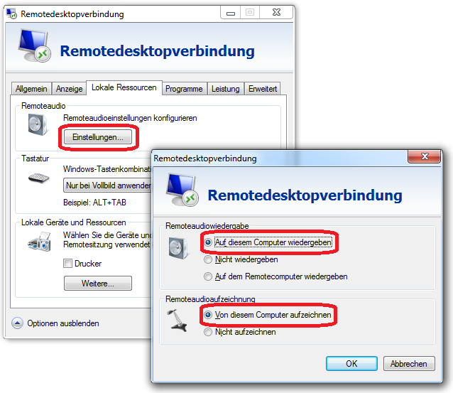 Remotedesktopverbindung