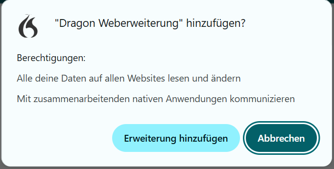 "Dragon Weberweiterung" hinzufügen?