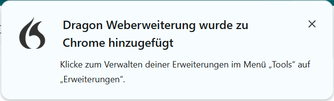 Dragon Weberweiterung wurde zu Chrome hinzugefügt