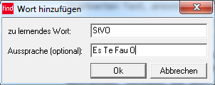 Beispiel für die Übernahme von Korrekturen in das Sprachprofil