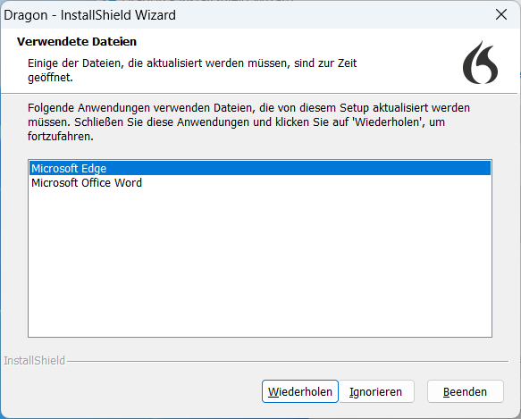 Dragon - InstallShield Wizard Verwendete Dateien
