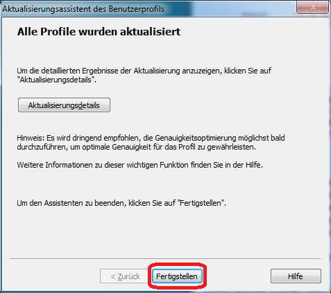 Alle Profile wurden aktualisiert