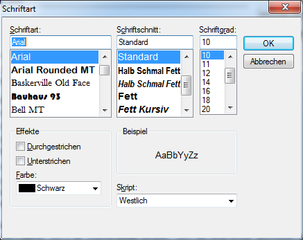 Schriftart