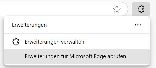 Menüpunkt "Erweiterungen für Microsoft Edge"