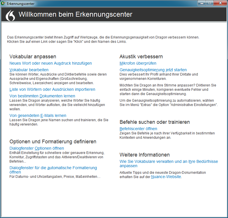 Willkommen beim Erkennungscenter