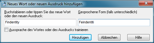 Neues Wort oder neuen Ausdruck hinzufügen
