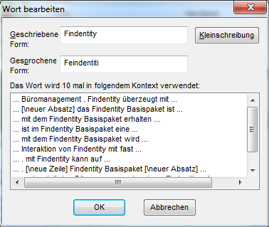Wort bearbeiten