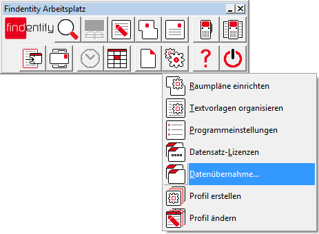 Aufruf der Findentity-Datenübernahme